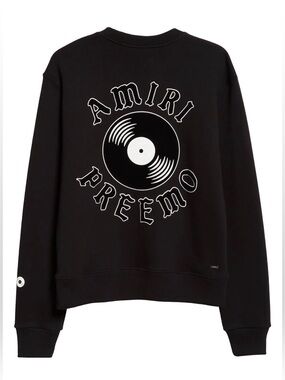 Amiri Sweatshirt Medium Preemo Black Graphic Crewneck Sweater